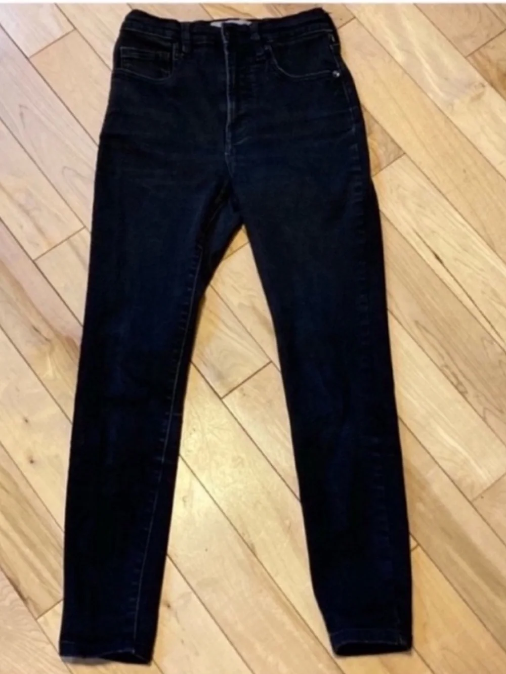 Everlane High Rise black skinny jeans size 25 ankle length